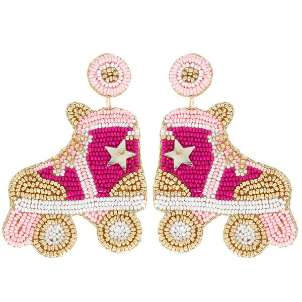 Beaded Roller Skate Earrings