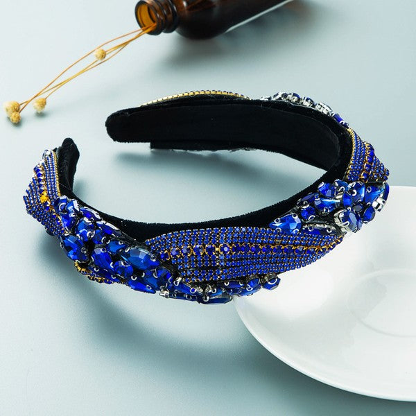 Cobalt Blue Rhinestone Headband