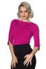 Boatneck Beauty Knit Top: Magenta