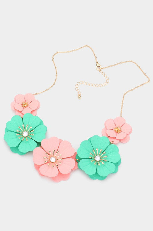 Pastel Flowers Necklace