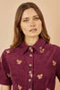 Cord Shirt Dress With Squirrel Embroidery