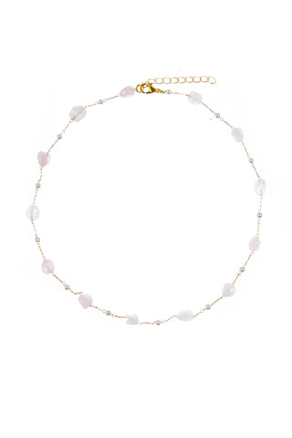 Triple Row Pearl Necklace: Pink