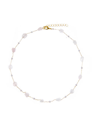 Triple Row Pearl Necklace: Pink-Citrus