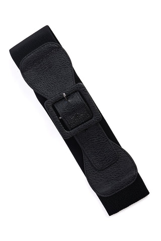 Vegan Leather Cinch Belt: Black