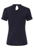 Oui Oui Tie Neck Top: Navy