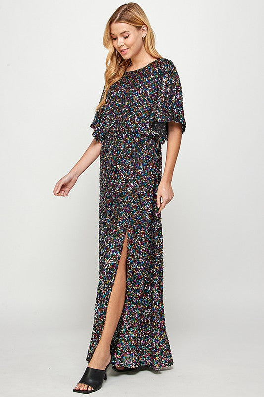 Galaxy Glam Sequin Maxi Dress