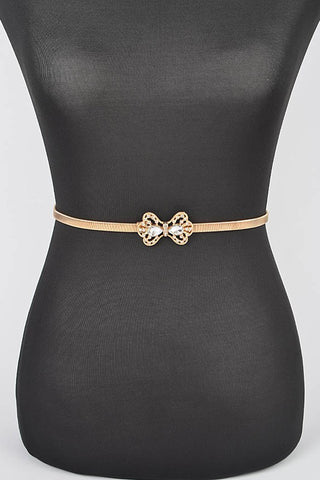 Rhinestone Accent Stretch Belt