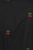 Cherry Embroidered Blouse: Black
