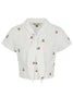 Cherry Embroidered Blouse: White