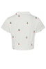 Cherry Embroidered Blouse: White