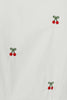 Cherry Embroidered Blouse: White