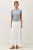 Pointelle Short Sleeve Cardi: Sky Blue