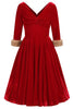 Red Velvet White Christmas Dress