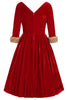 Red Velvet White Christmas Dress