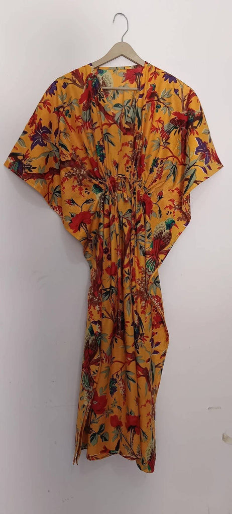 Sunny Jungle Bird Print Caftan