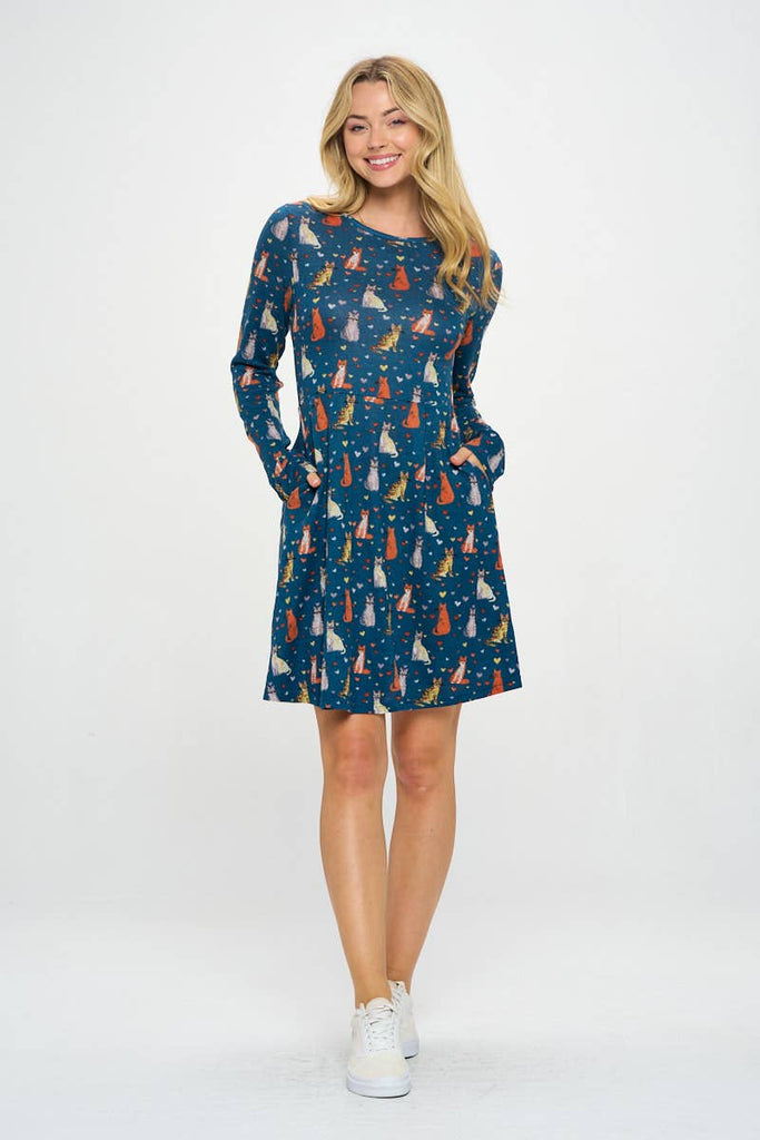 Love cats Sweater Tunic Dress