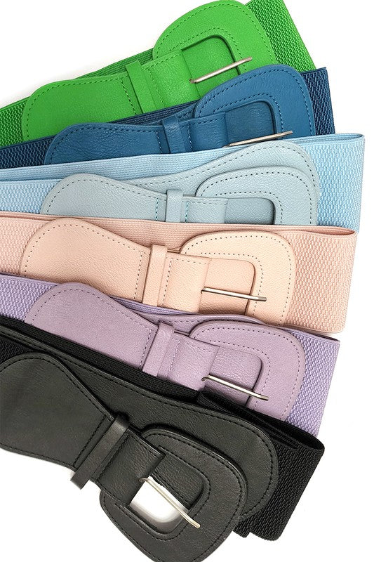 Plus Size Elastic Buckle Belt: Lavender