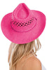 Open Weave Hot Pink Cowgirl Hat