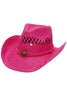 Open Weave Hot Pink Cowgirl Hat