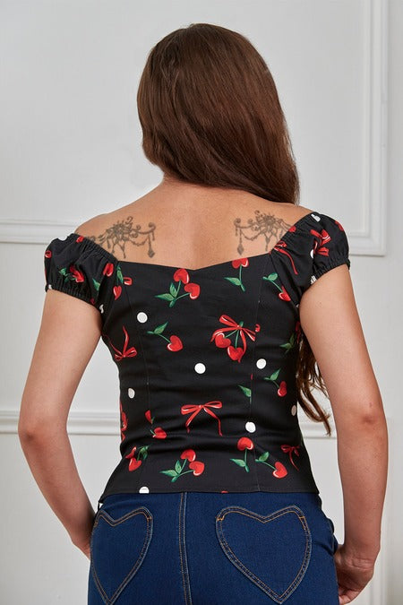 Bows & Cherry Dolores Top
