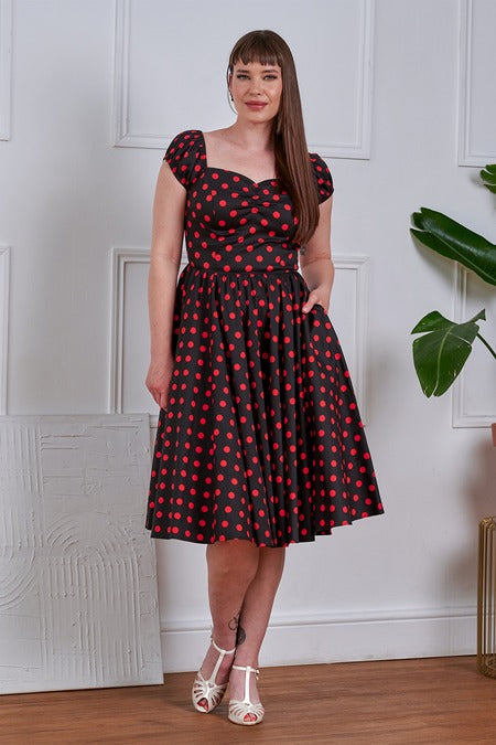 Lipstick Dots Swing Dress