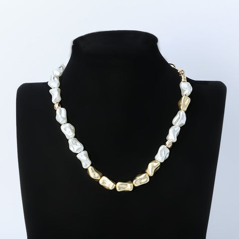 Large Resin Bead Necklace Set: Yellow