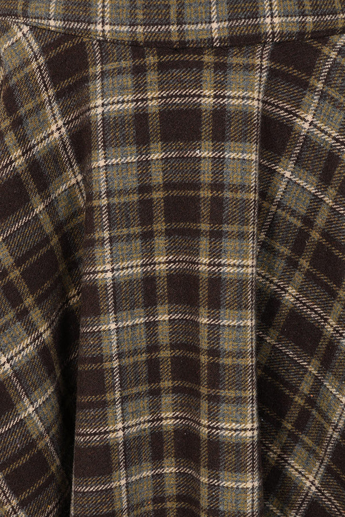 Classic Check Wool Blend Book Skirt: Caramel