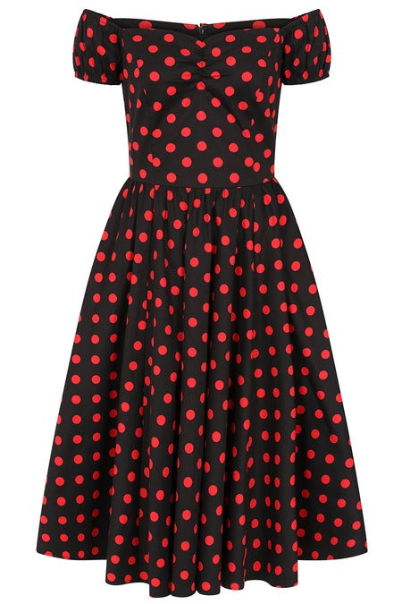 Lipstick Dots Swing Dress