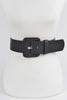 Faux Leather Buckle Belt: Black