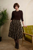 Classic Check Wool Blend Book Skirt: Caramel