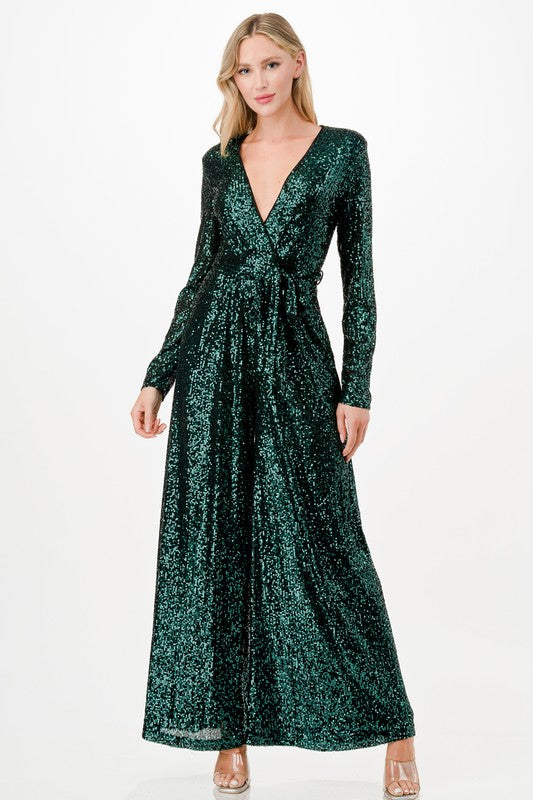 Forest Sparkle Sequin Jumpsuit