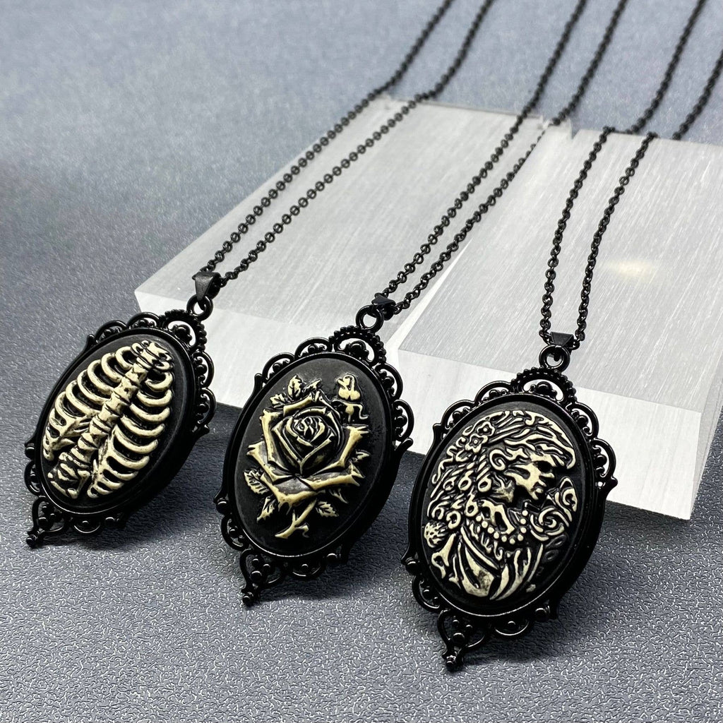 Gothic Rose Pendant Necklace