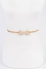 Stretch Metal Pearl Bow Belt: Gold