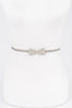 Stretch Metal Pearl Bow Belt: Silver