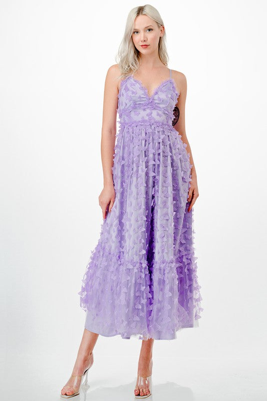 Lavender All A-Flutter Dress