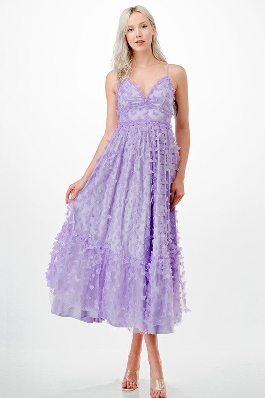 Lavender All A-Flutter Dress