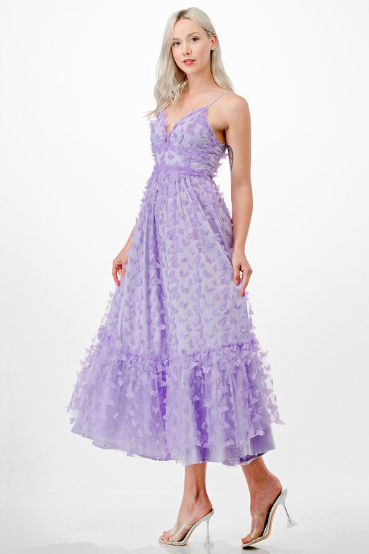 Lavender All A-Flutter Dress
