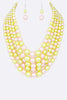 Triple Row Pearl Necklace: Pink-Citrus