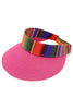 Serape Staw Visor Sun Hat: Pink