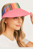 Serape Staw Visor Sun Hat: Pink