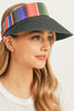 Serape Staw Visor Sun Hat: Black