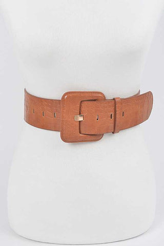 Silver Rattan Look Stretch Belt