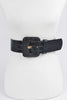 Faux Croc Buckle Belt: Black