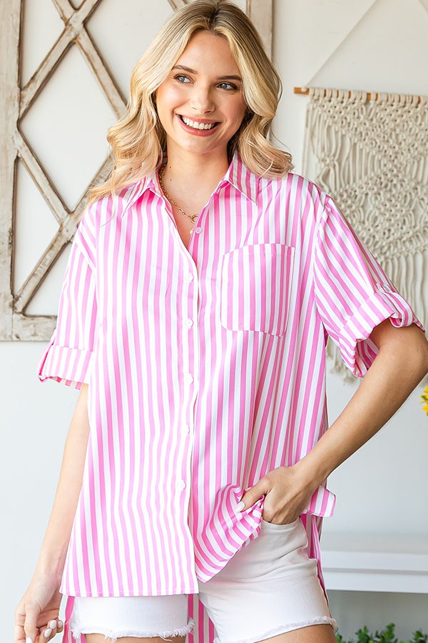 Candy Parlour Striped Shirt: Bubblegum