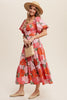 Coral Floral Garden Dress