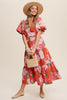 Coral Floral Garden Dress
