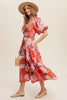 Coral Floral Garden Dress