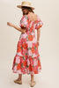 Coral Floral Garden Dress