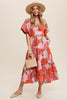 Coral Floral Garden Dress
