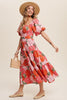Coral Floral Garden Dress